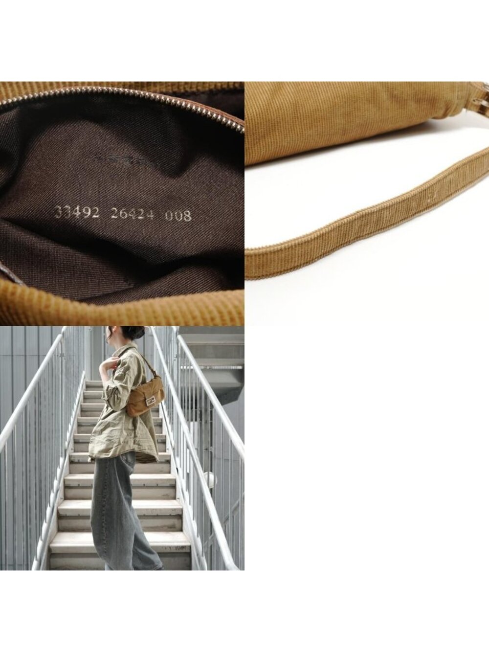 Fendi Shoulder Bag Mamma Bucket Corduroy - Picture 10 of 10